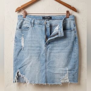 WAX Jean Los Angeles Distressed Denim Mini Skirt Size L